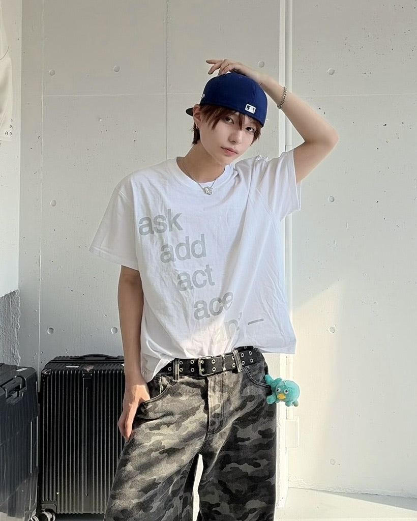 受注制【LUV CODE】inspired lettering t shirt (4color)
