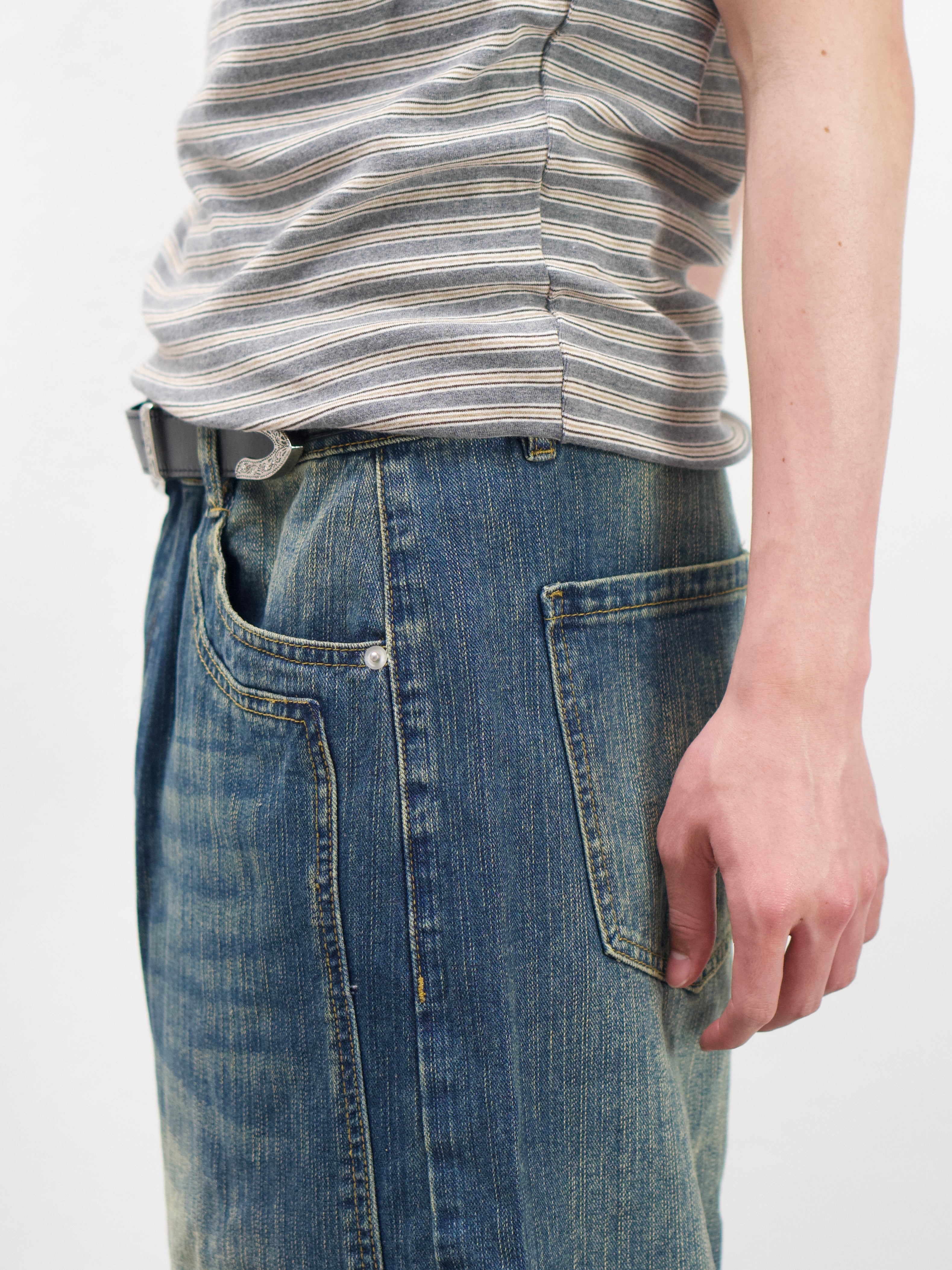 受注制【Chikashitsu +】double slub wide denim pants