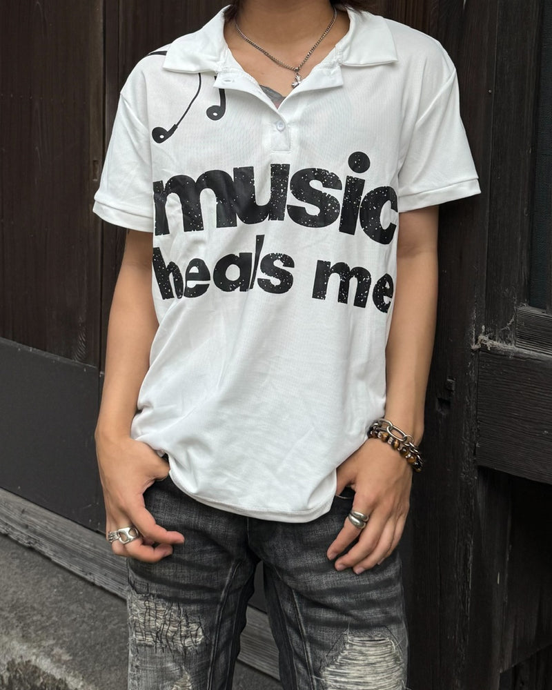 国際配送【RENOL】music polo shirt