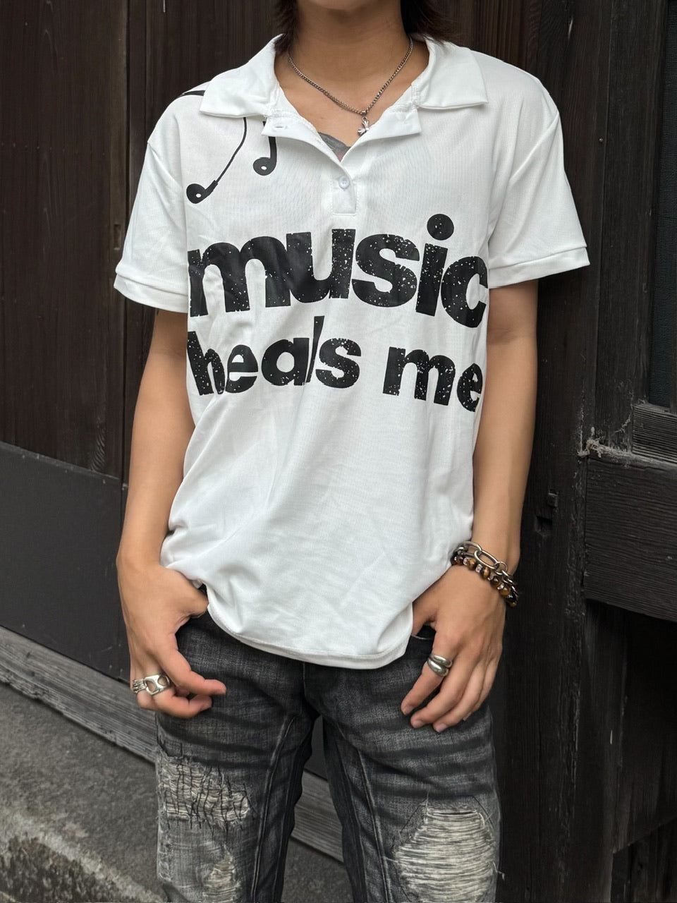国際配送【RENOL】music polo shirt