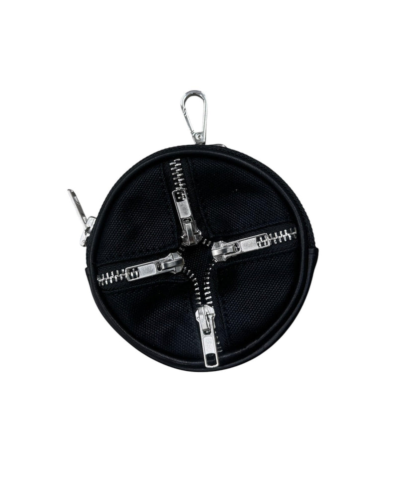 ★【LOIN ARMIS】Cross Zipper Leather Circle Coin Case