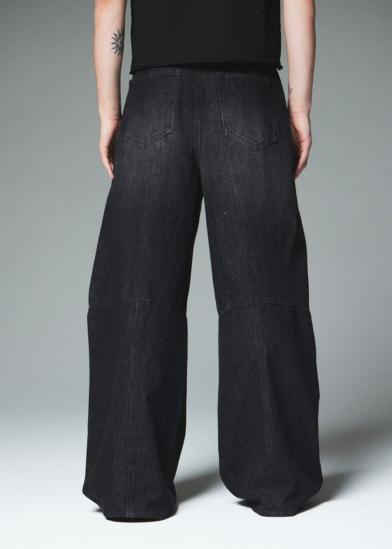 【CS】loose split cut denim pants
