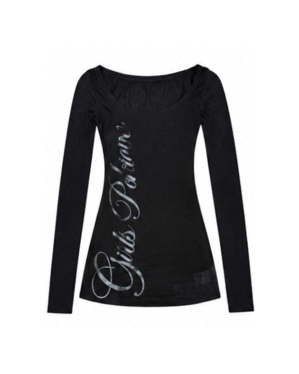 国際配送【Never mind the XU】sheer lettering tight long sleeve tee (3color)