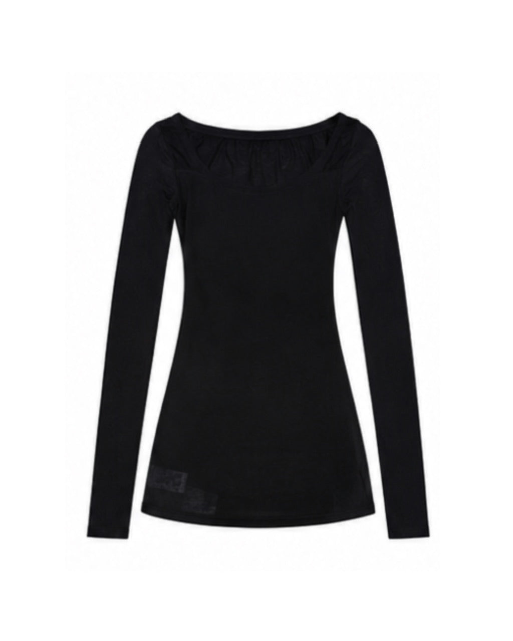 国際配送【Never mind the XU】sheer lettering tight long sleeve tee (3color)