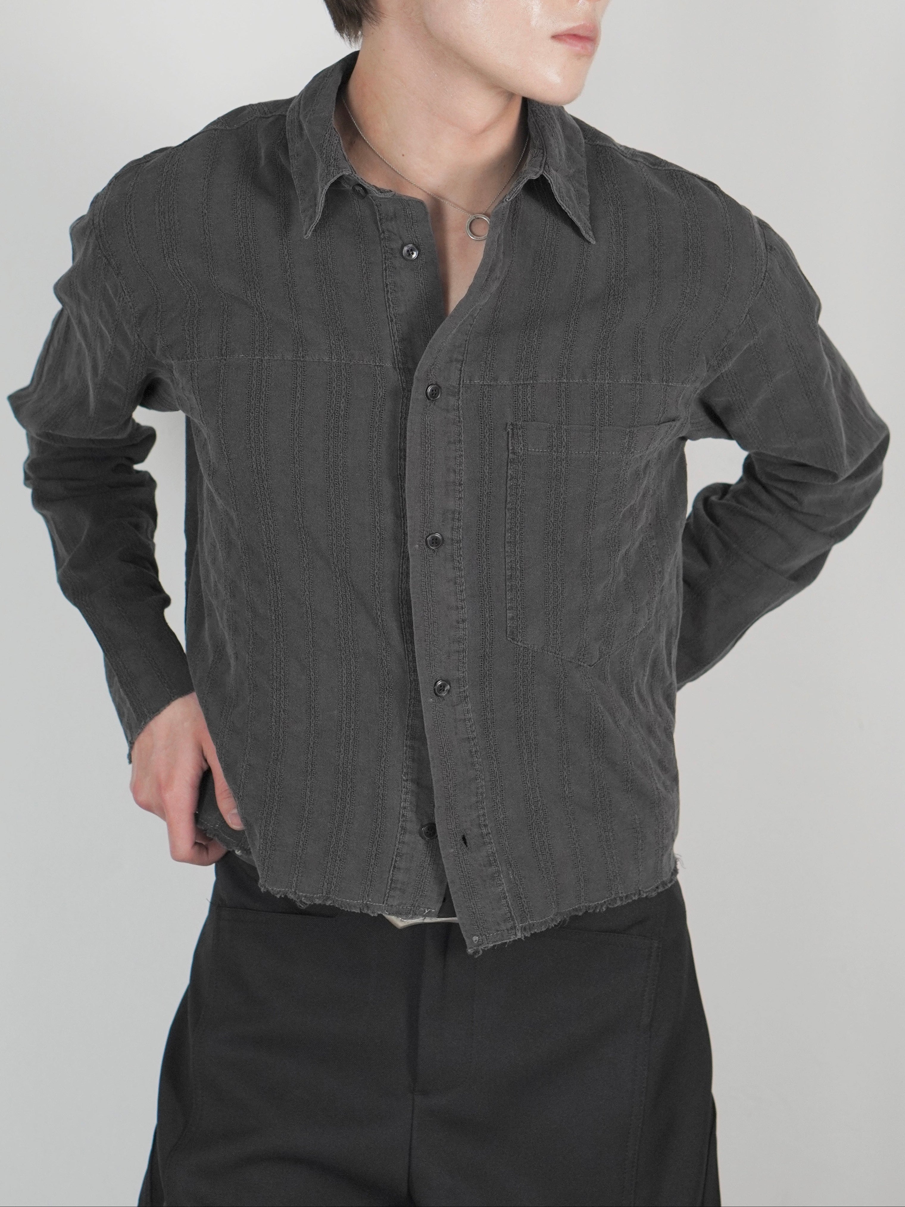 受注制【Chikashitsu +】pigment cut off shirt (2color)