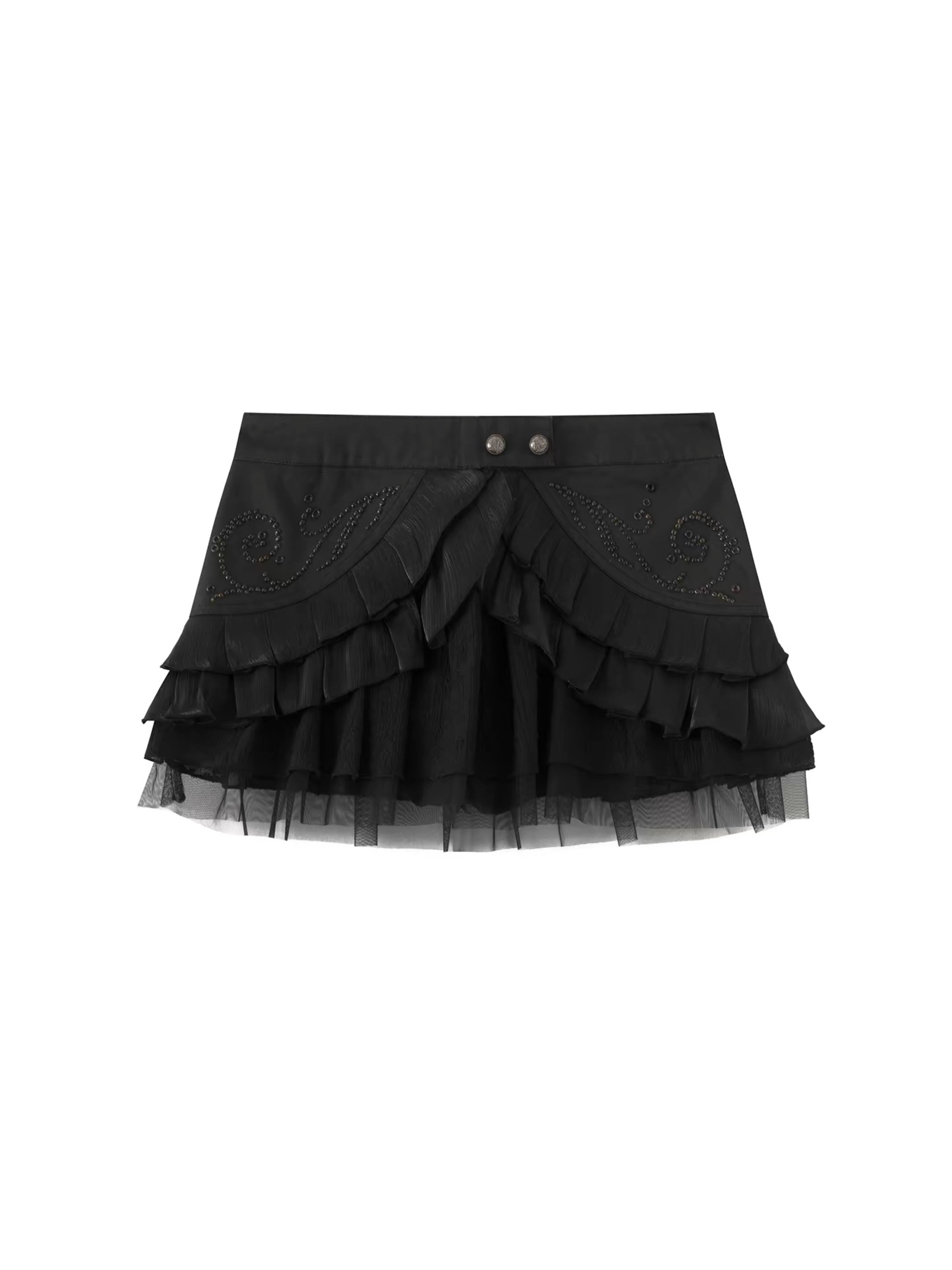 【Cest Nous】Vine pleated short skirt