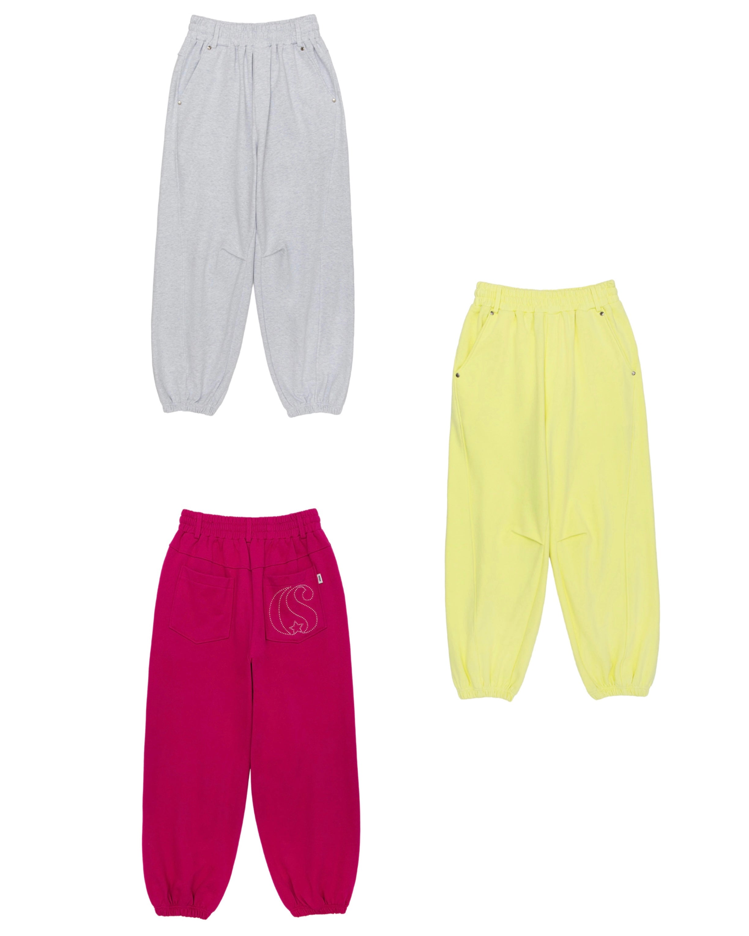 【CRANK】CURVED RIVET JOGGER PANTS