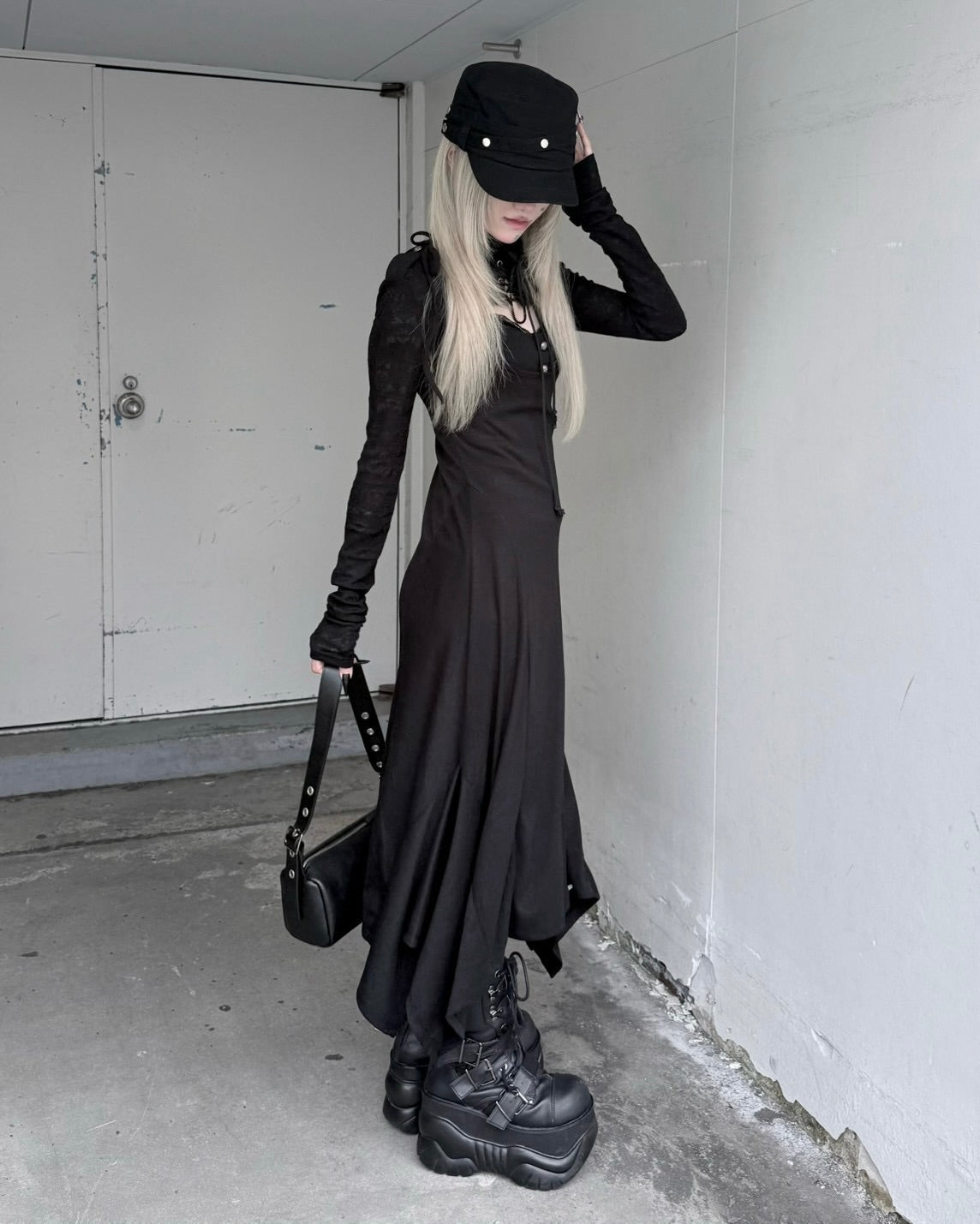 受注制【nmtc+】Curve Layered Long Skirt (2color)