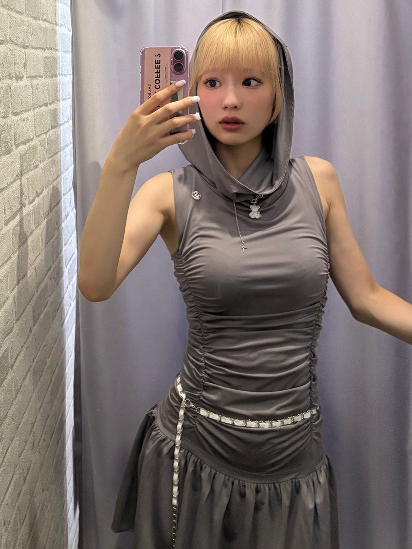 【FLAREUP】Hooded High Neck Dress