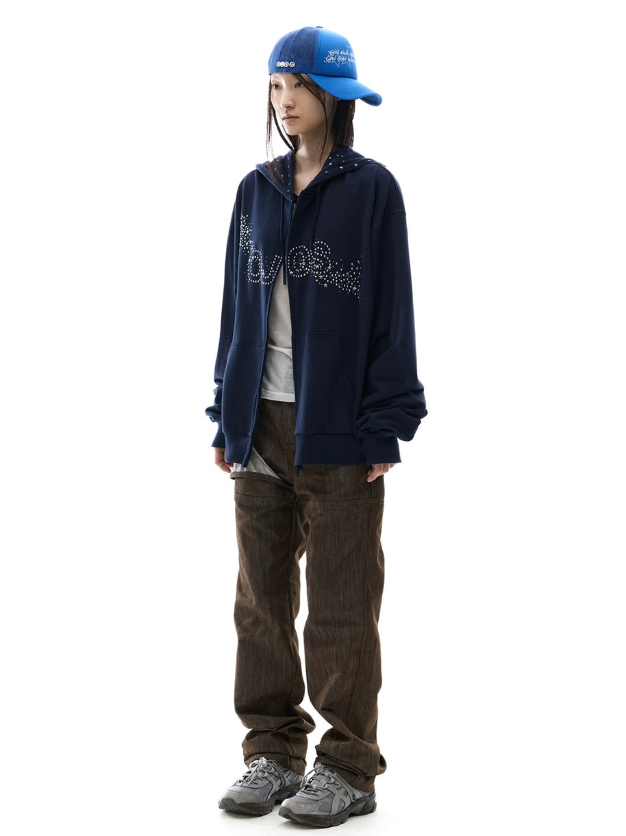 【OJOS】Hotfix Logo Hoodie Zip-up