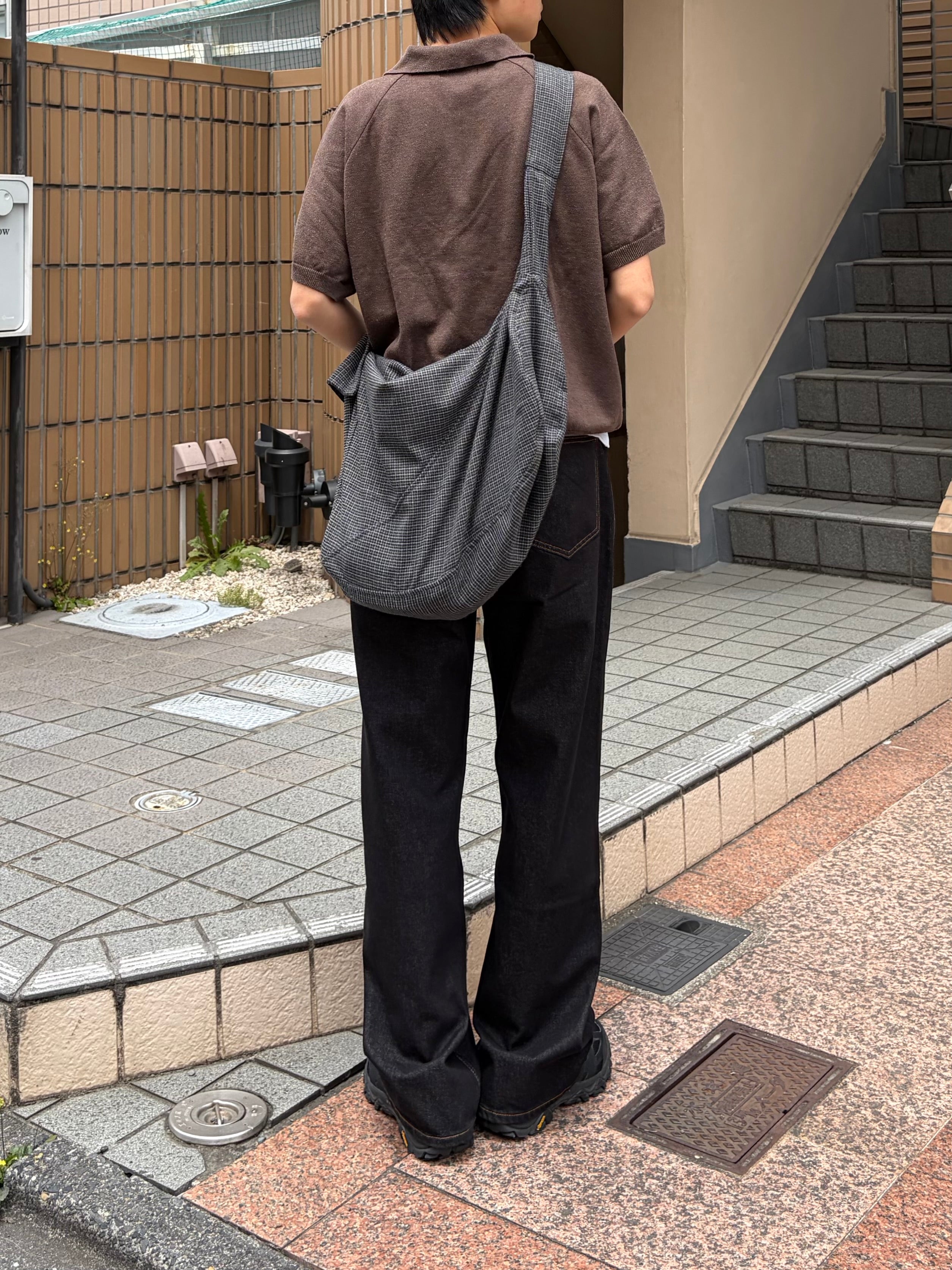 東京店WEB限定受注制【Chikashitsu +】cropped knit poloshirt (3color)