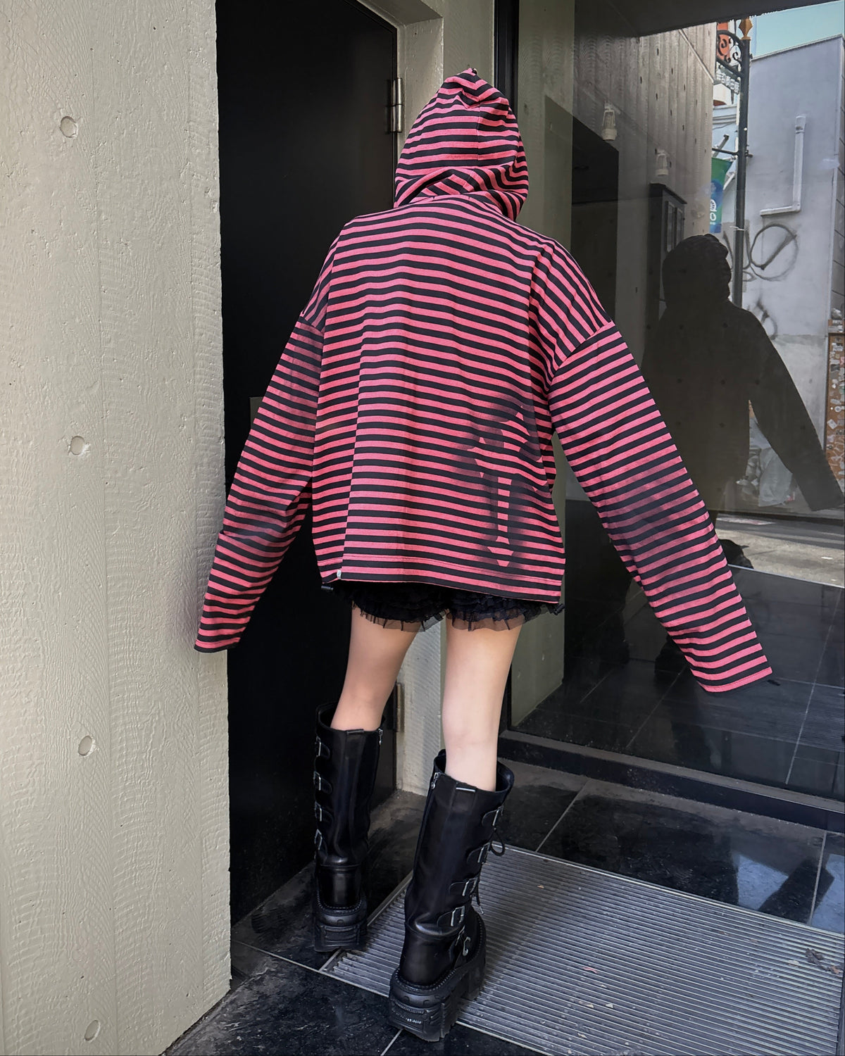 【Never mind the XU】spray cross zip up hoodie (3color)
