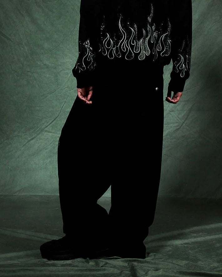 【SUPPLIER】Tribal Rhinestone Curve Sweat Pants