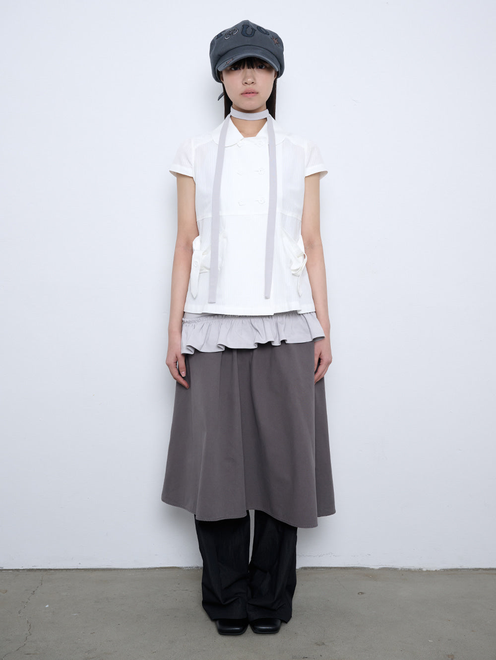 6/8 21:00発売【TUOMIO】ROUND COLLAR HALF JACKET