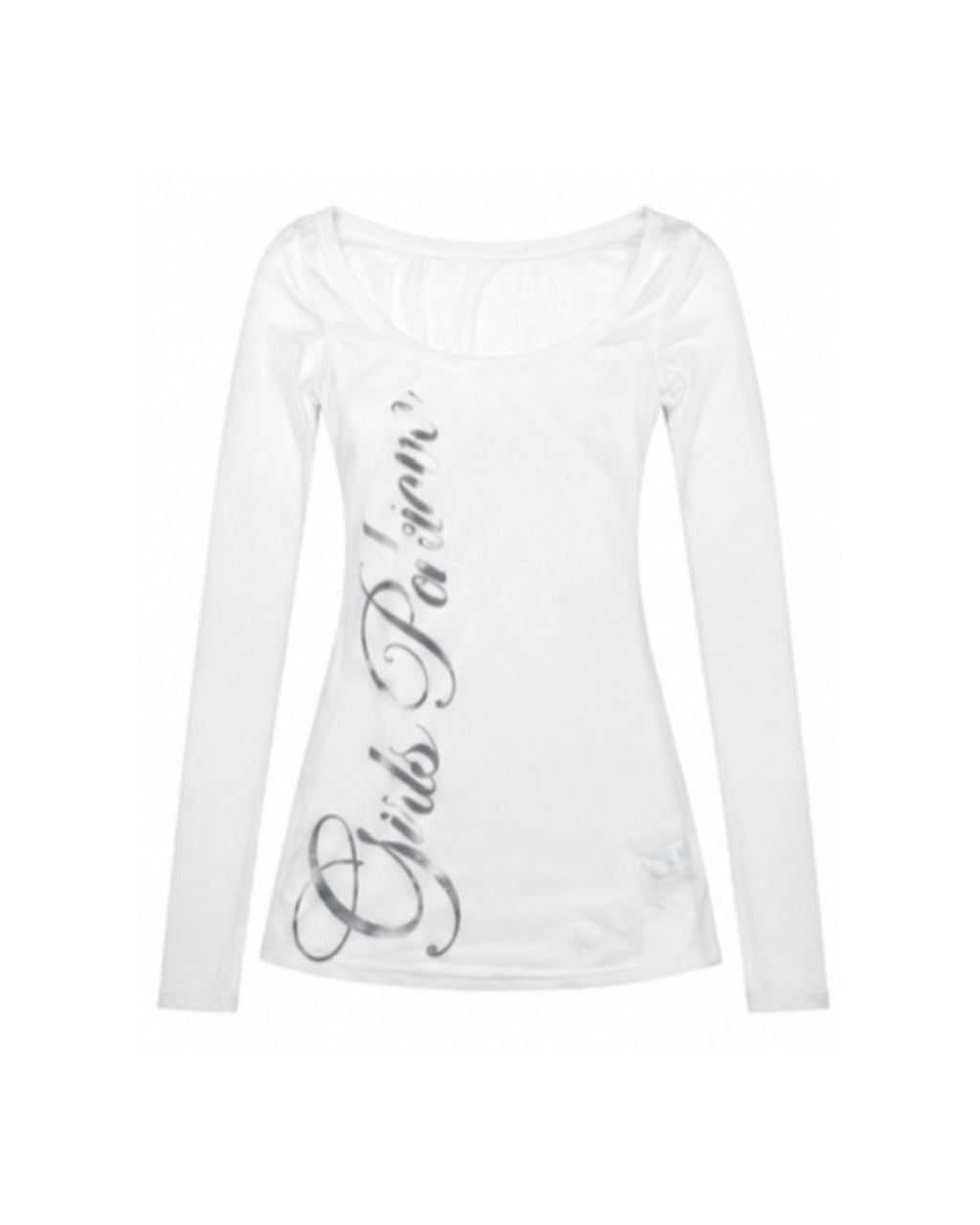 国際配送【Never mind the XU】sheer lettering tight long sleeve tee (3color)