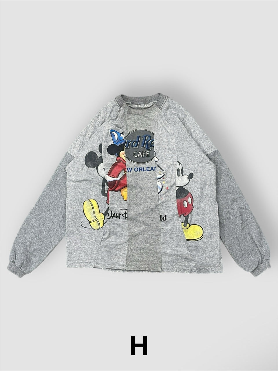 【Re +】cutting switch long sleeve (gray)