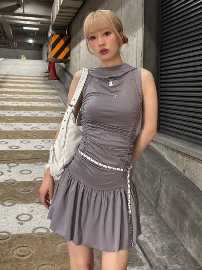 【FLAREUP】Hooded High Neck Dress