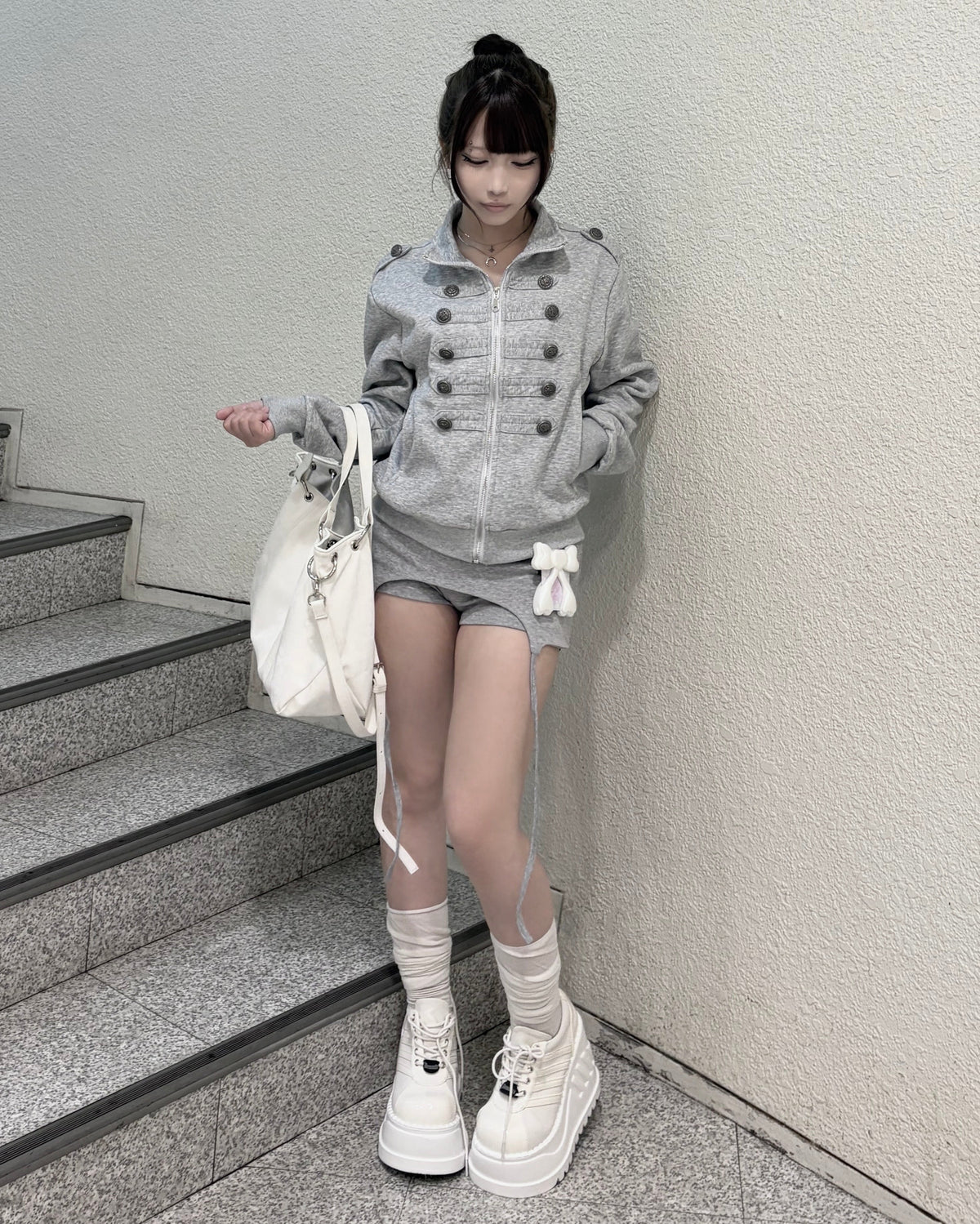 受注制【nmtc+】high neck napoleon zip up jacket (2color)