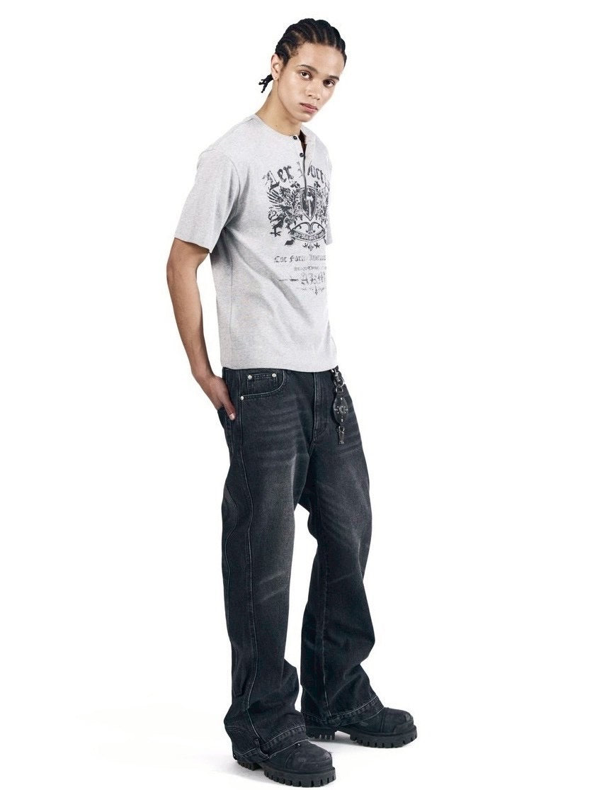 【AAKAM】Shield Henry Neck Half Top
