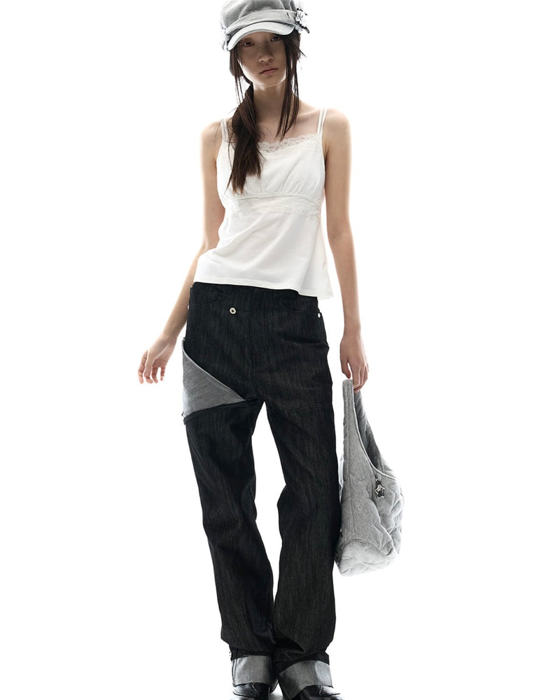 【OJOS】Metal Denim Pants