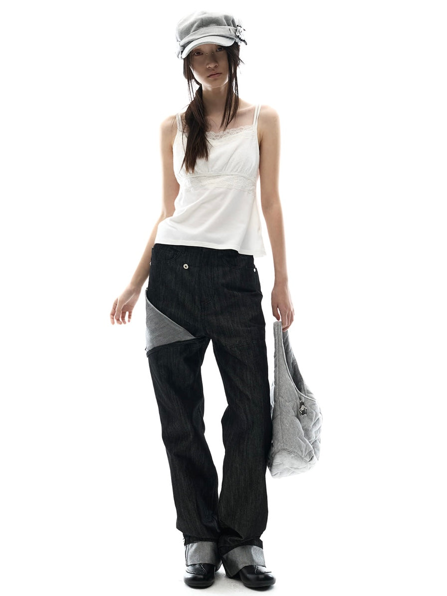 【OJOS】Metal Denim Pants