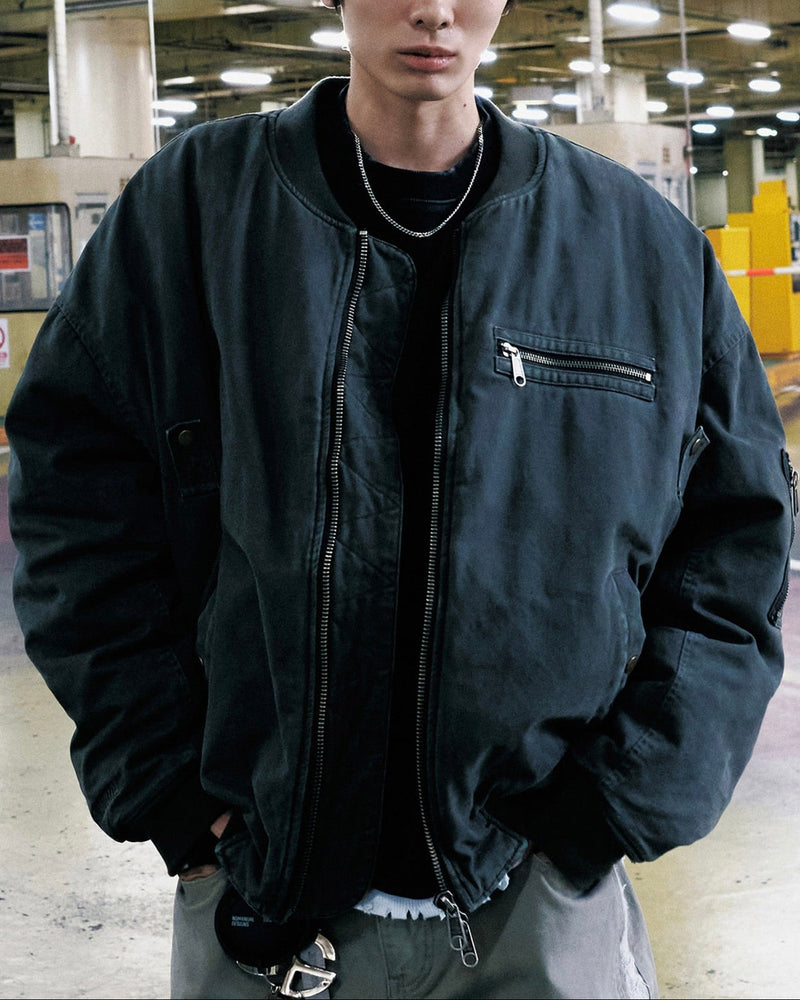 【NOMANUAL】WASHED VINTAGE MA-1 JACKET