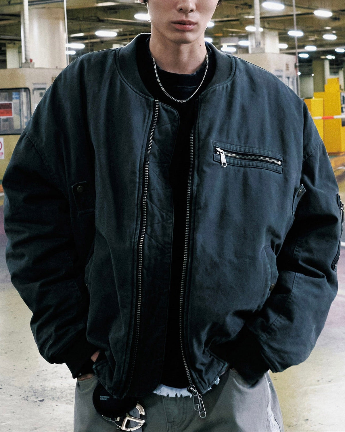 【NOMANUAL】WASHED VINTAGE MA-1 JACKET