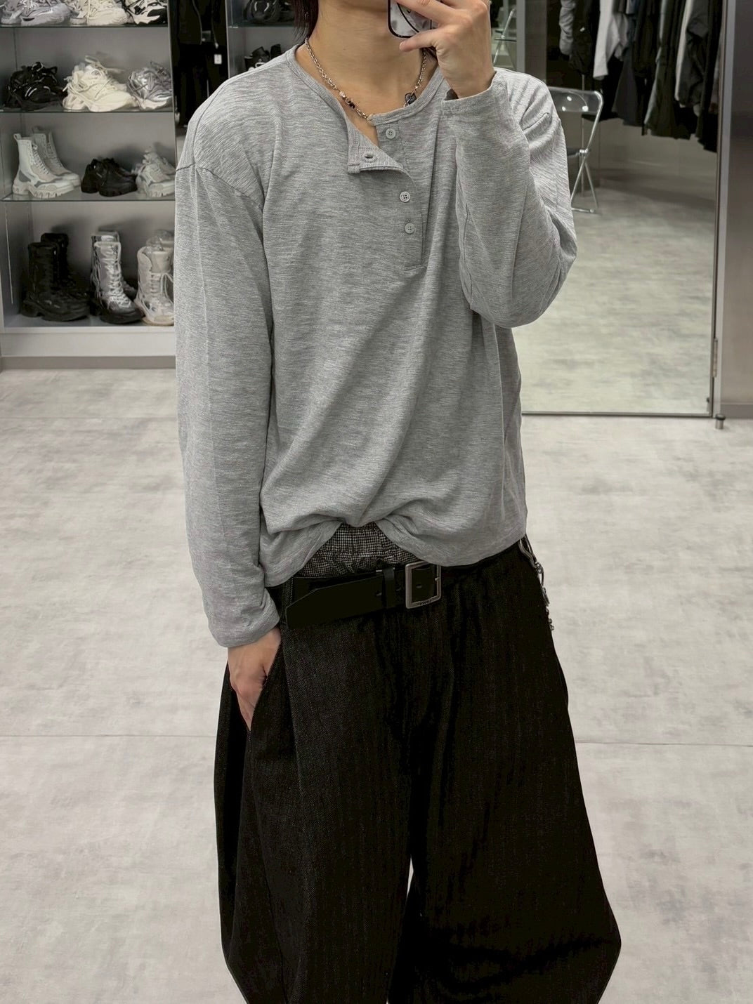 受注制【youll】basic henry neck long sleeve (2color)