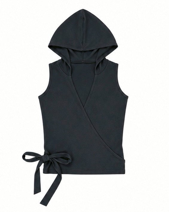 受注制【nmtc+】Hooded Wrap Sleeveless Top (2color)