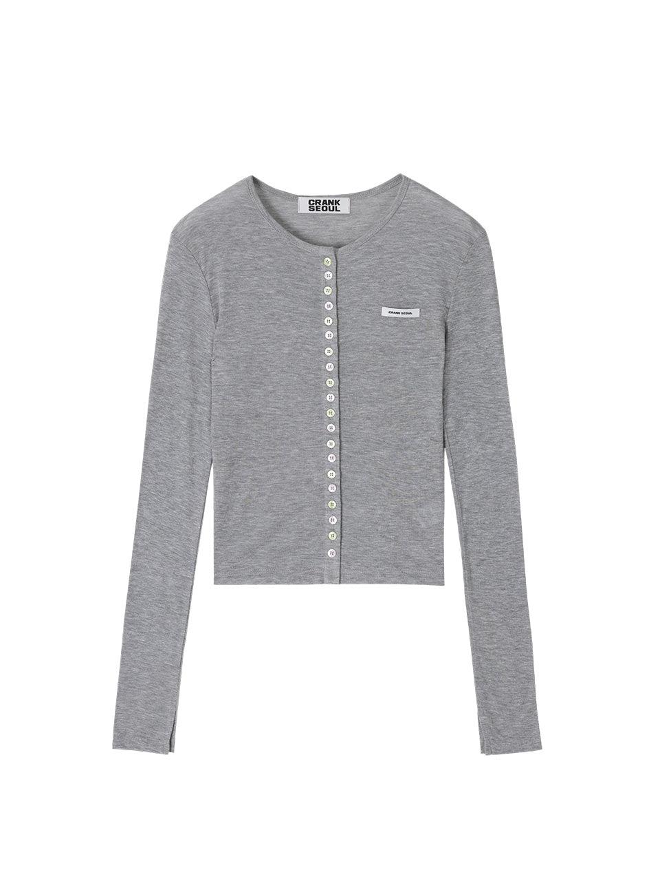 【CRANK】SHEER COLOR BUTTON CARDIGAN