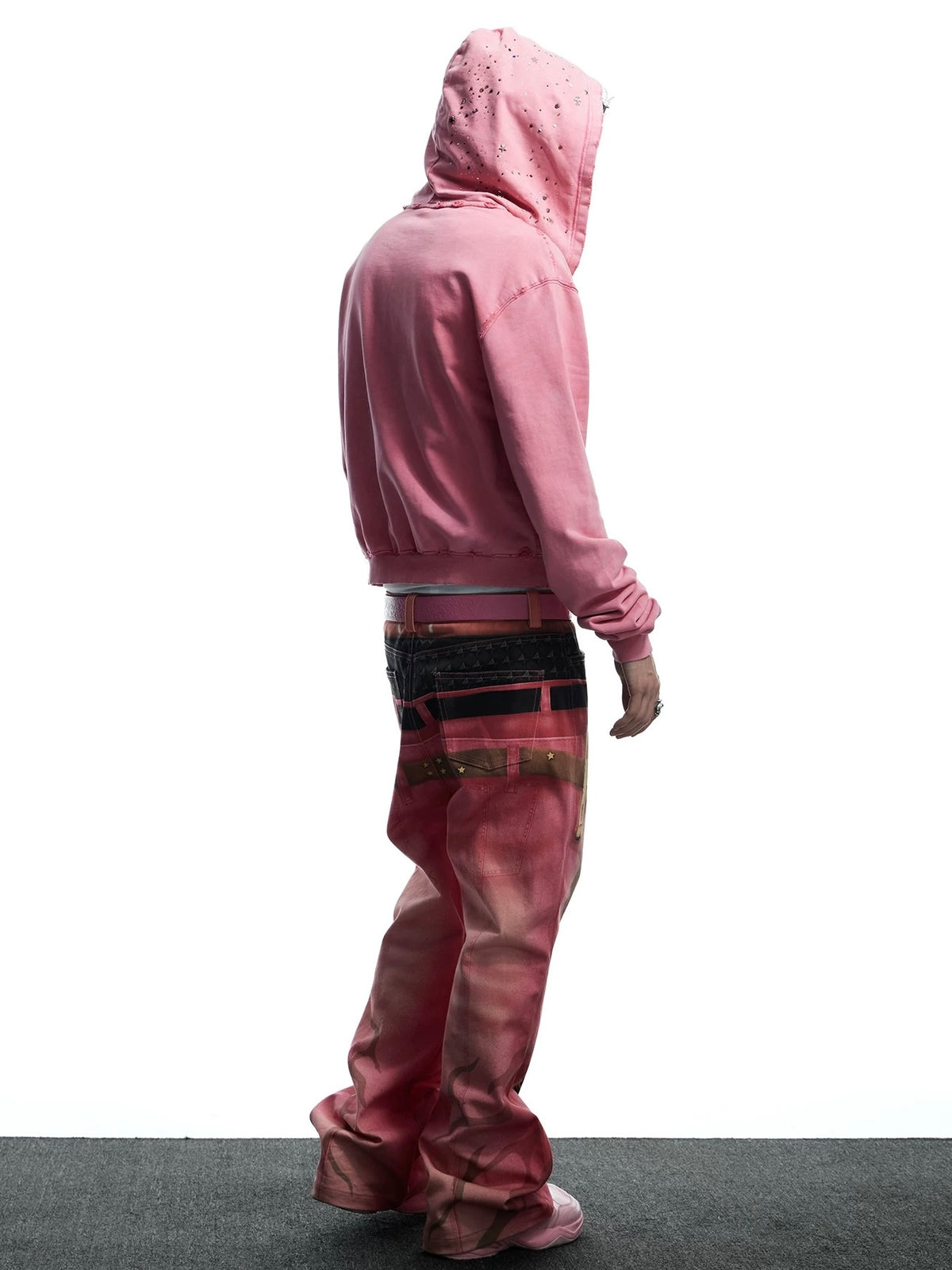 【DND4DES】Rhinestone Washed Distressed Hoodie