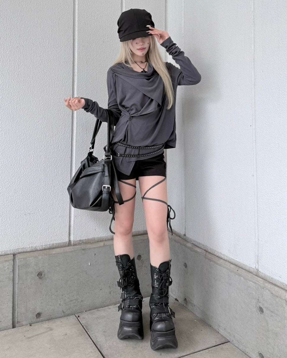 受注制【nmtc+】Layered Drape Cardigan
