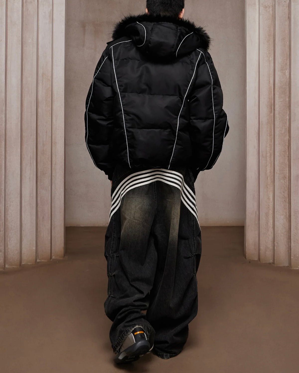 【DND4DES】Sport Pleated Washed Denim Pants