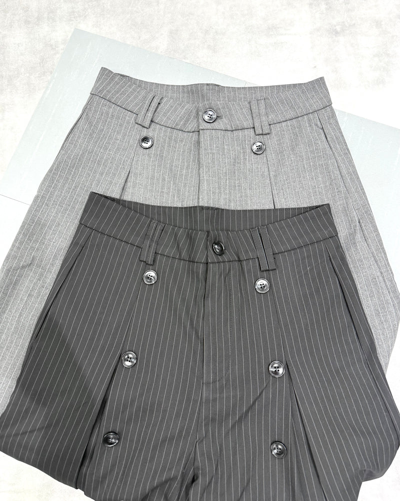 7/17 20:00 発売 国際配送【Nerd out XU】seven point stripe wide leg pants (2color)