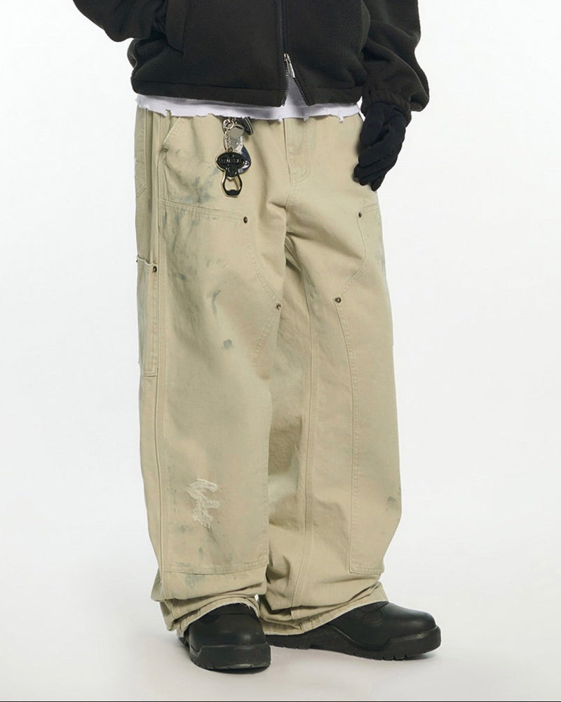 【NOMANUAL】DAMAGED DOUBLE KNEE PANTS