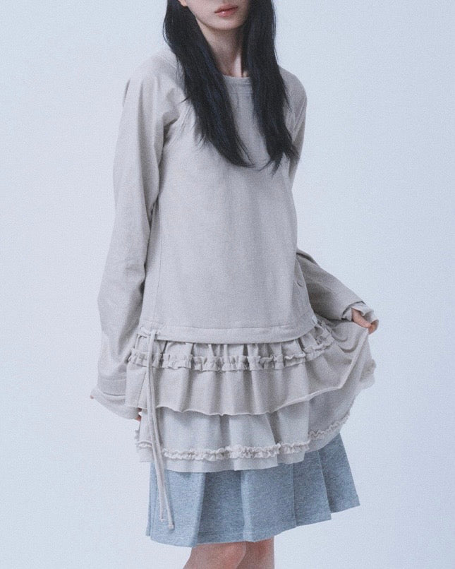 【TUOMIO】FRILL LAYERED LONG SLEEVE