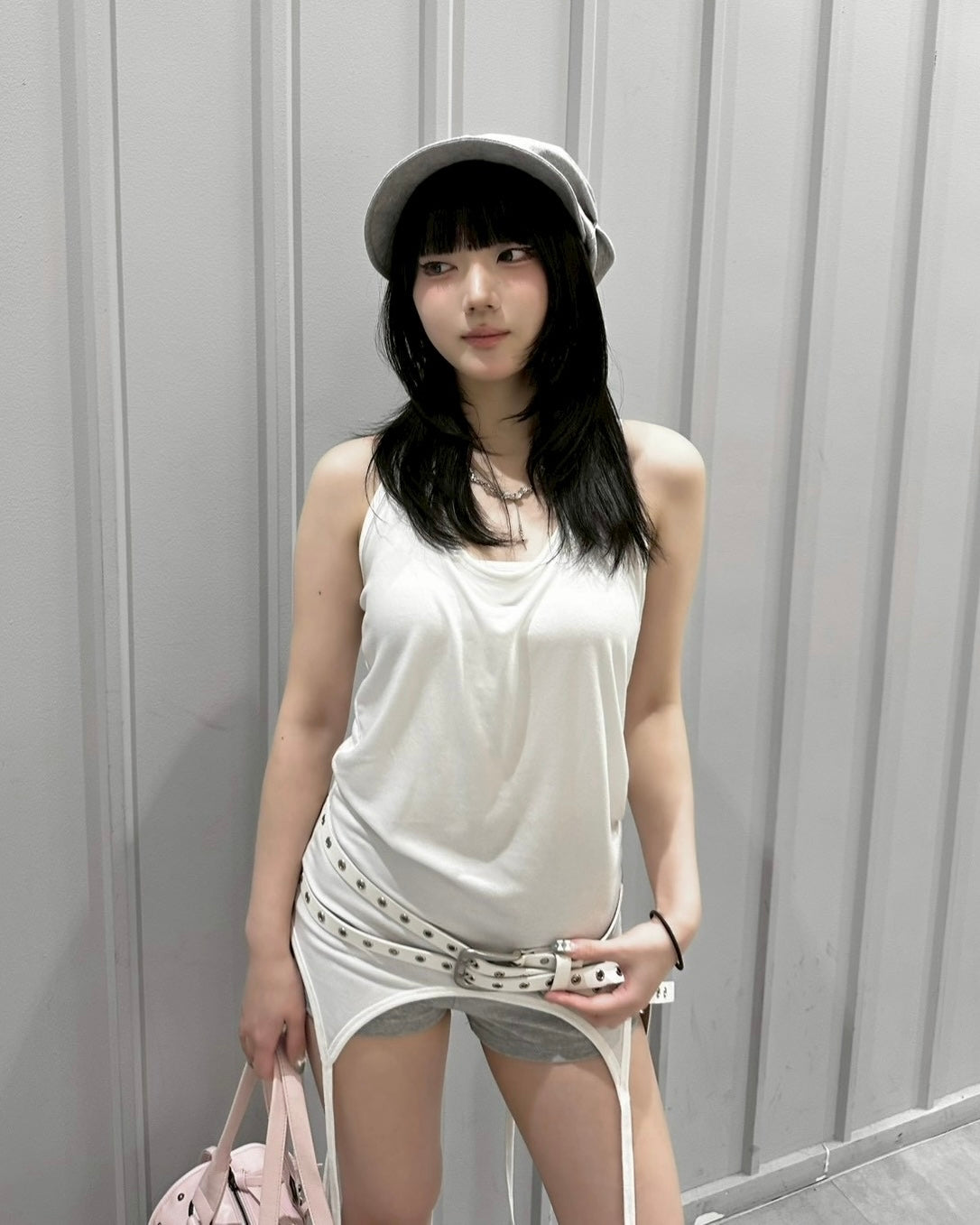 受注制【nmtc+】Layered Halter Strap Tank Dress (3color)
