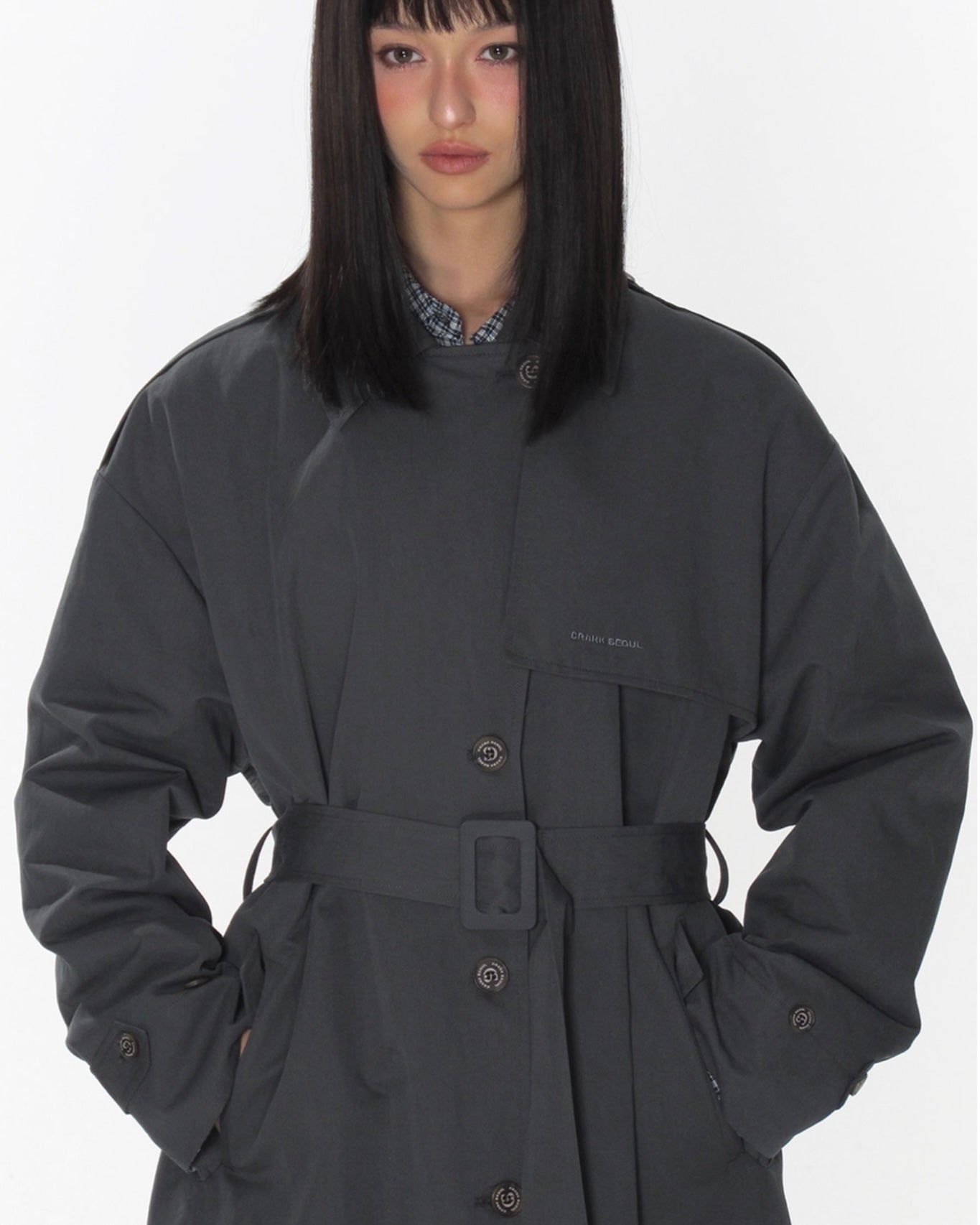 【CRANK】BELTED LONG TRENCH COAT