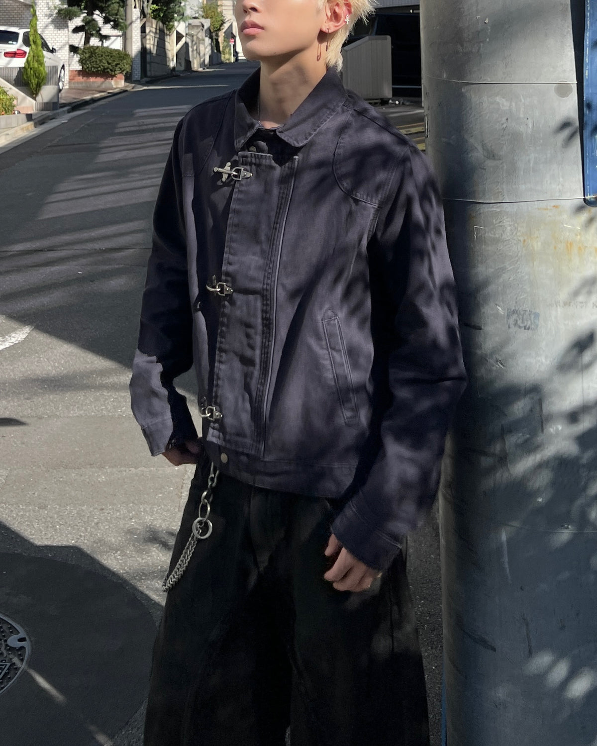 大阪店WEB限定受注制【Chikashitsu +】design hook cropped jacket (3color)