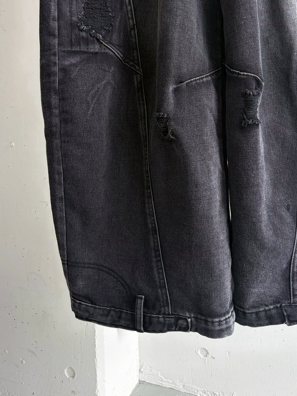 国際配送【LUV CODE】barrel leg damage denim pants