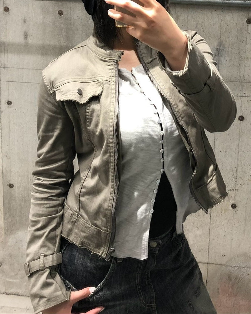 受注制【OaKS】washed zip-up jacket (3color)