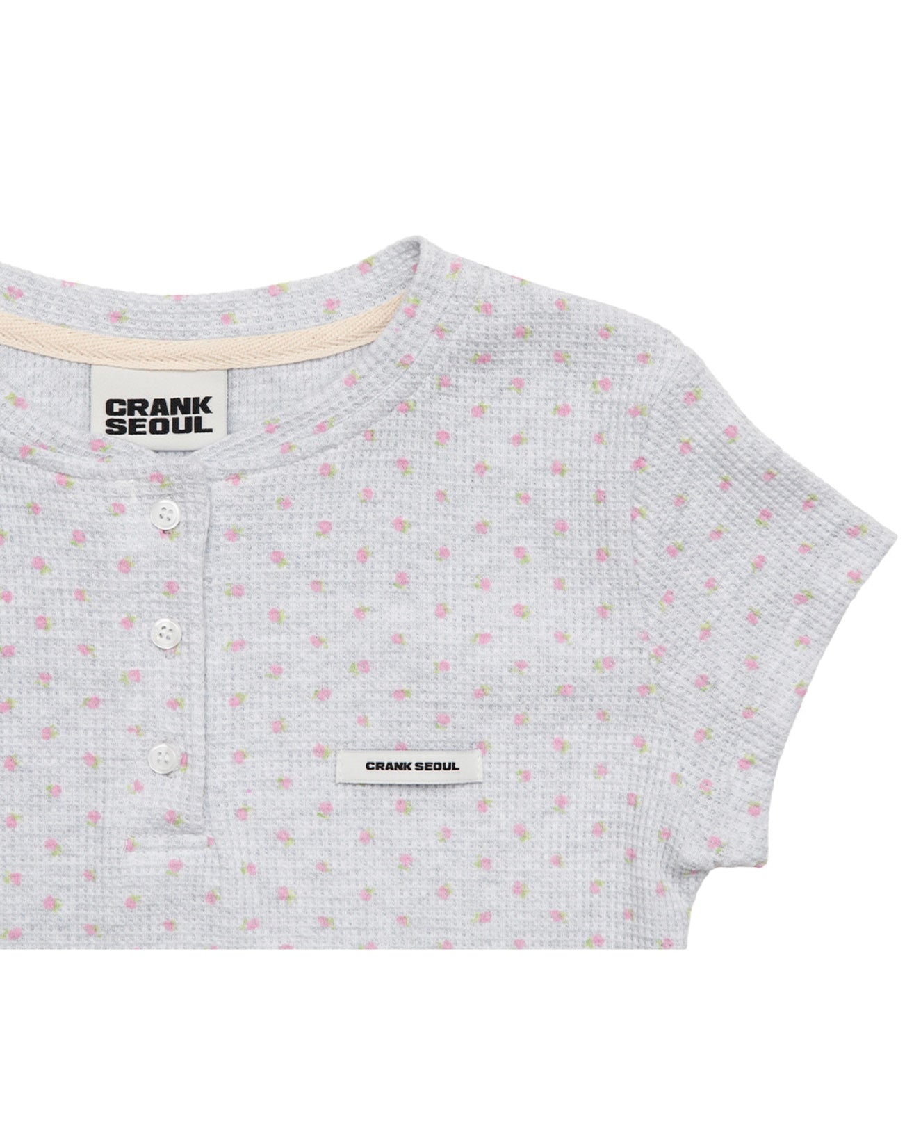 【CRANK】FLOWER HENLEY NECK TOP