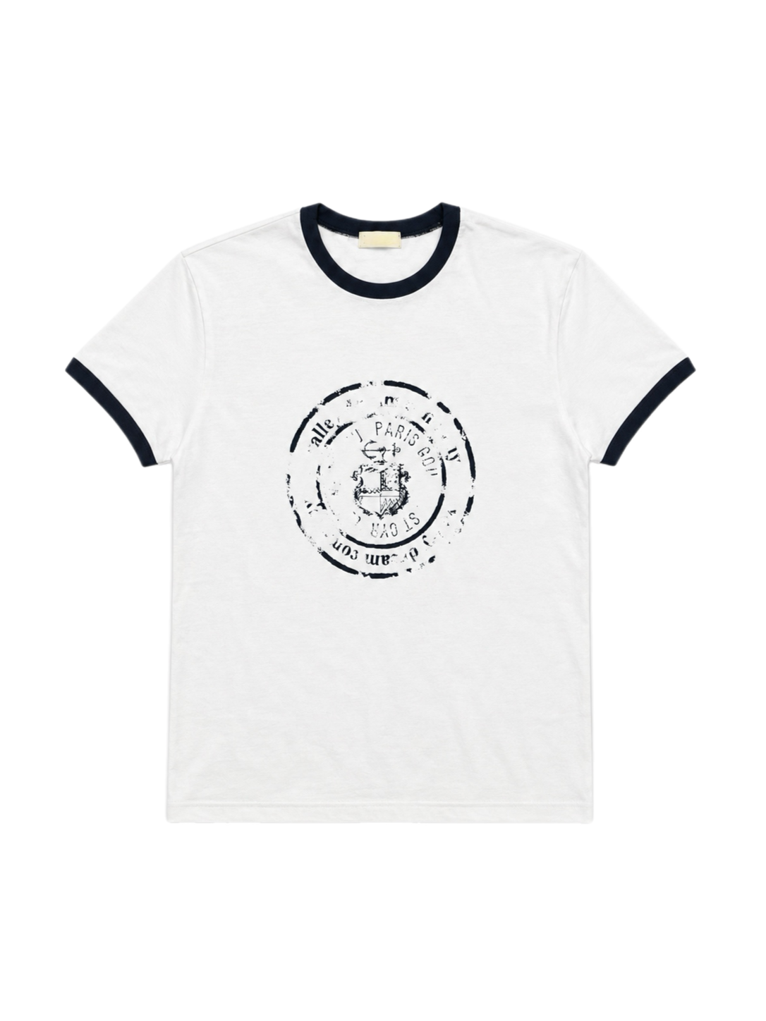 受注制【Chikashitsu +】stamp printing ringer tee (3color)