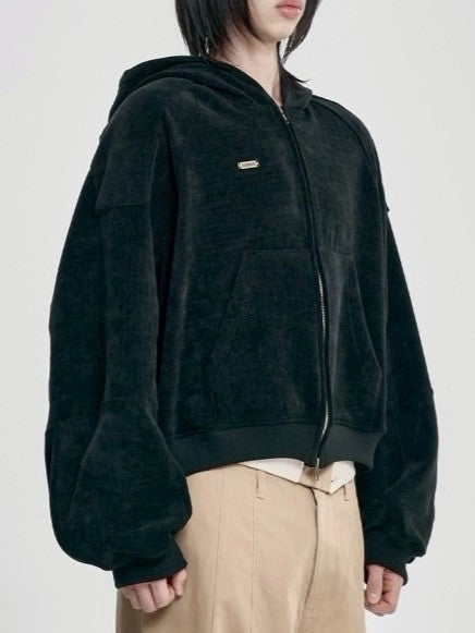 【AJOBYAJO】Corduroy Short Zip-Up Hoodie / 【アジョバイアジョ】コーデュロイショートジップアップパーカー