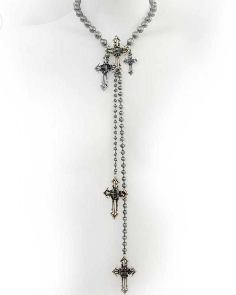 【IIIMIII】 Cascading Rosary Chain Necklace
