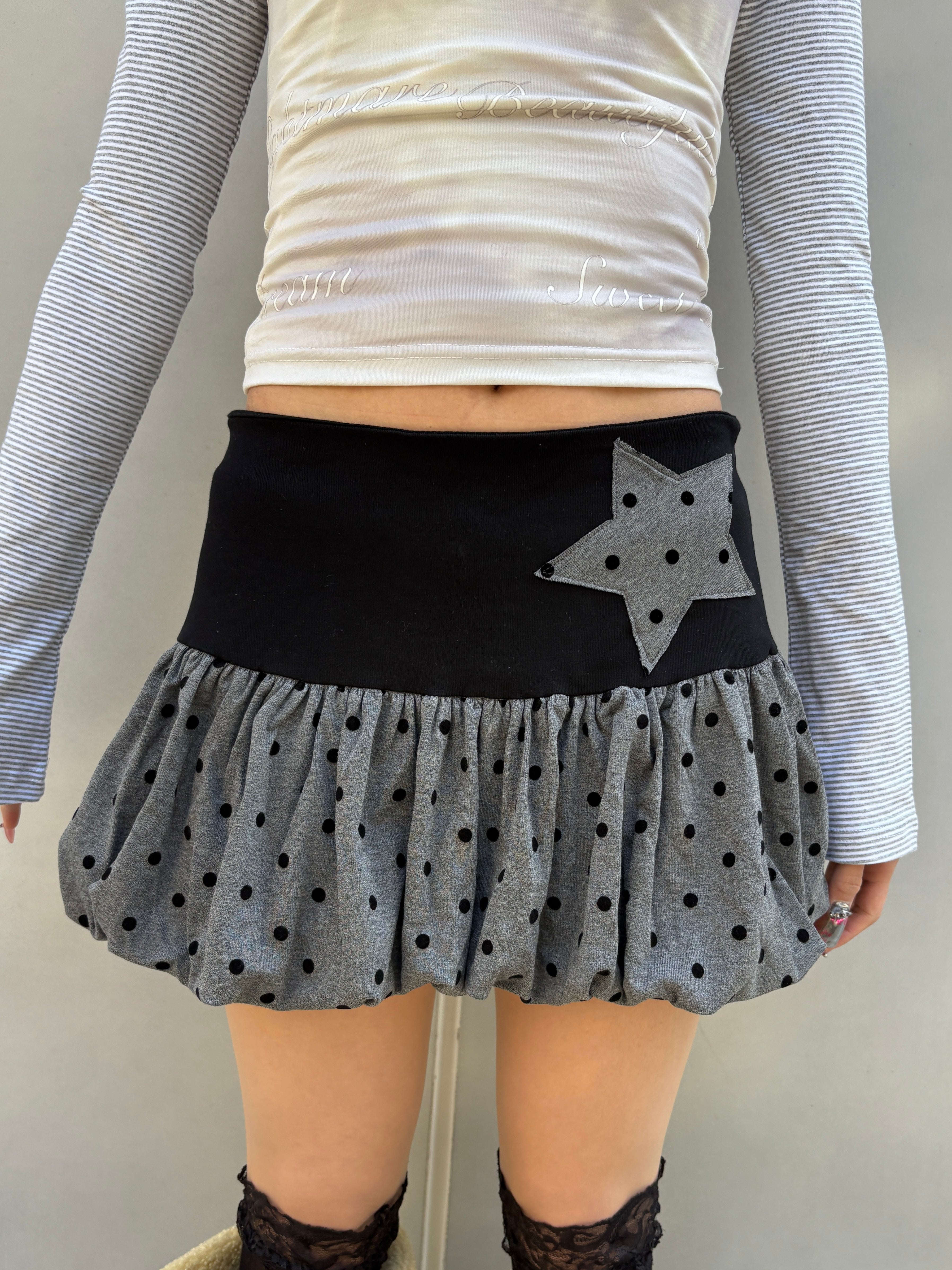 【Never mind the XU】star dot balloon skirt