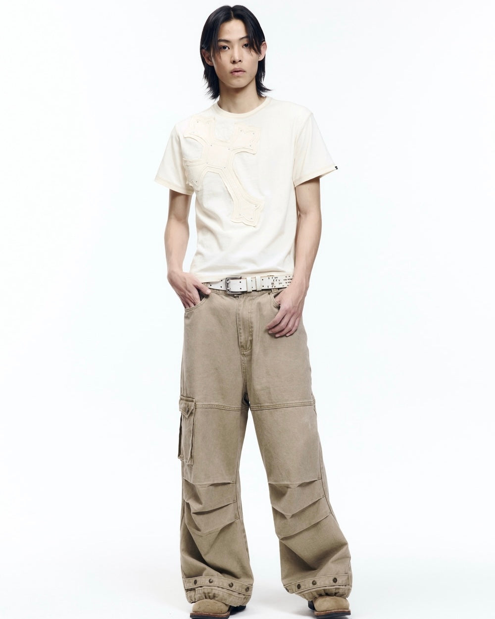 【AAKAM】Big Patch CROS2 Half Top