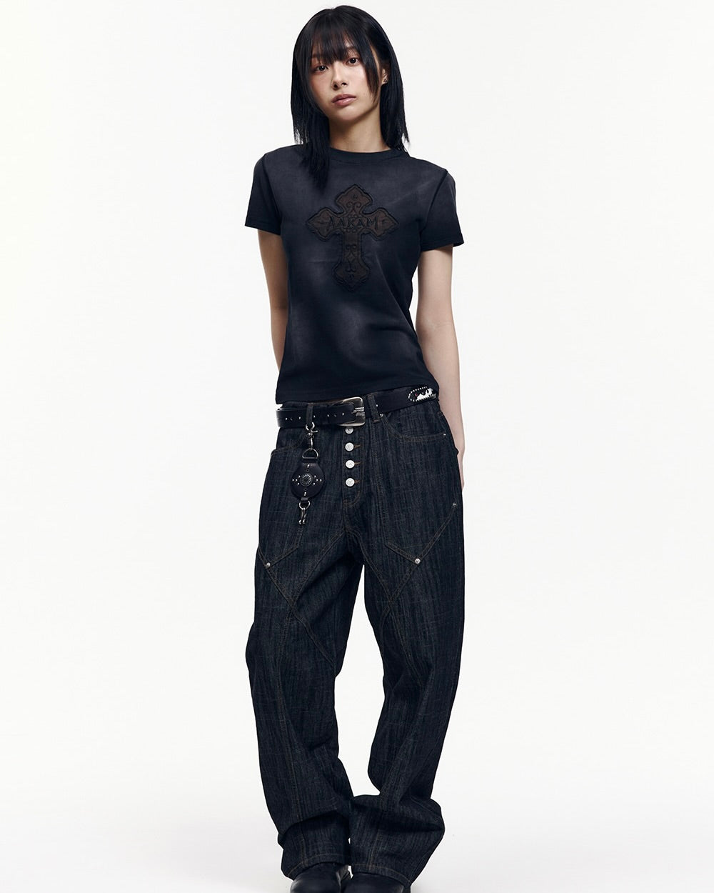 【AAKAM】Dust Fade CROS2 Half Top