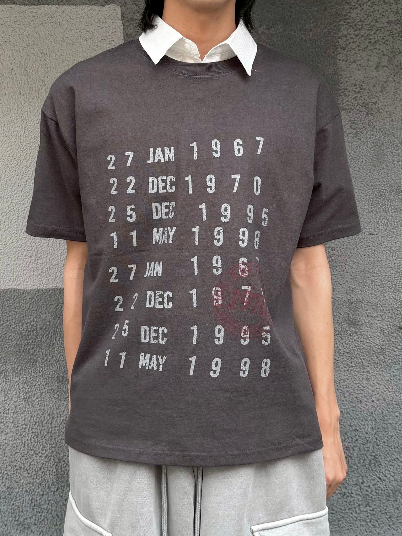 受注制【nmtc+】Washed Semi Crop Lettering Tee (3color)