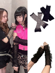 国際配送【BABY09】 leopard see-through arm warmer (2color)